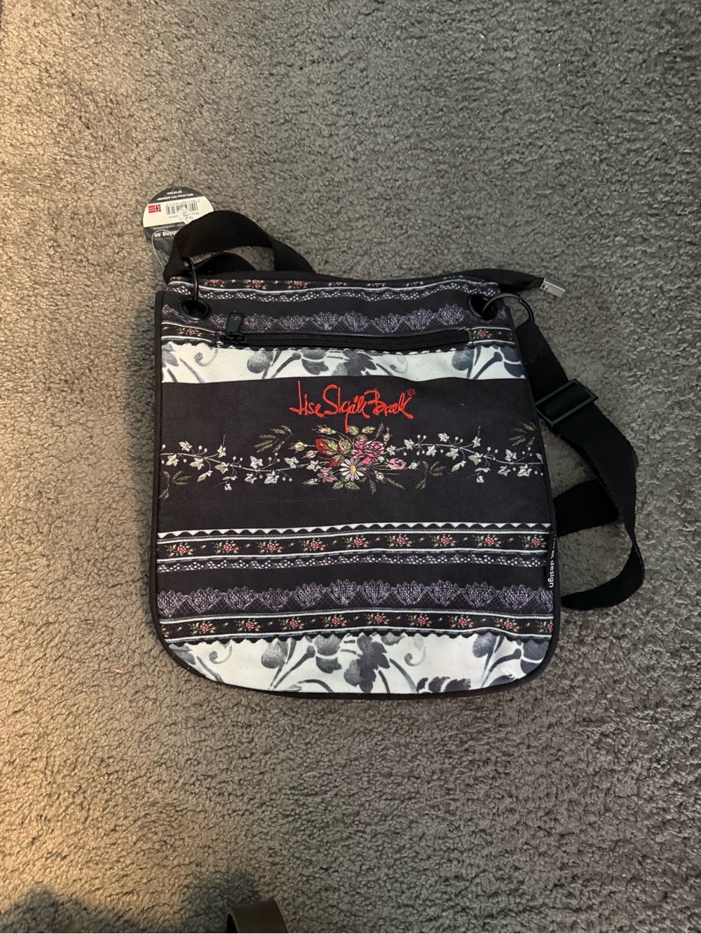 Black Floral Crossbody Bag